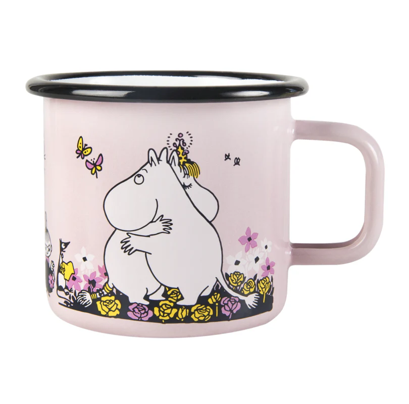 Kubek emaliowany 370ml Przytulone Muminki i Mała Mi (różowy) Muurla - Image 4